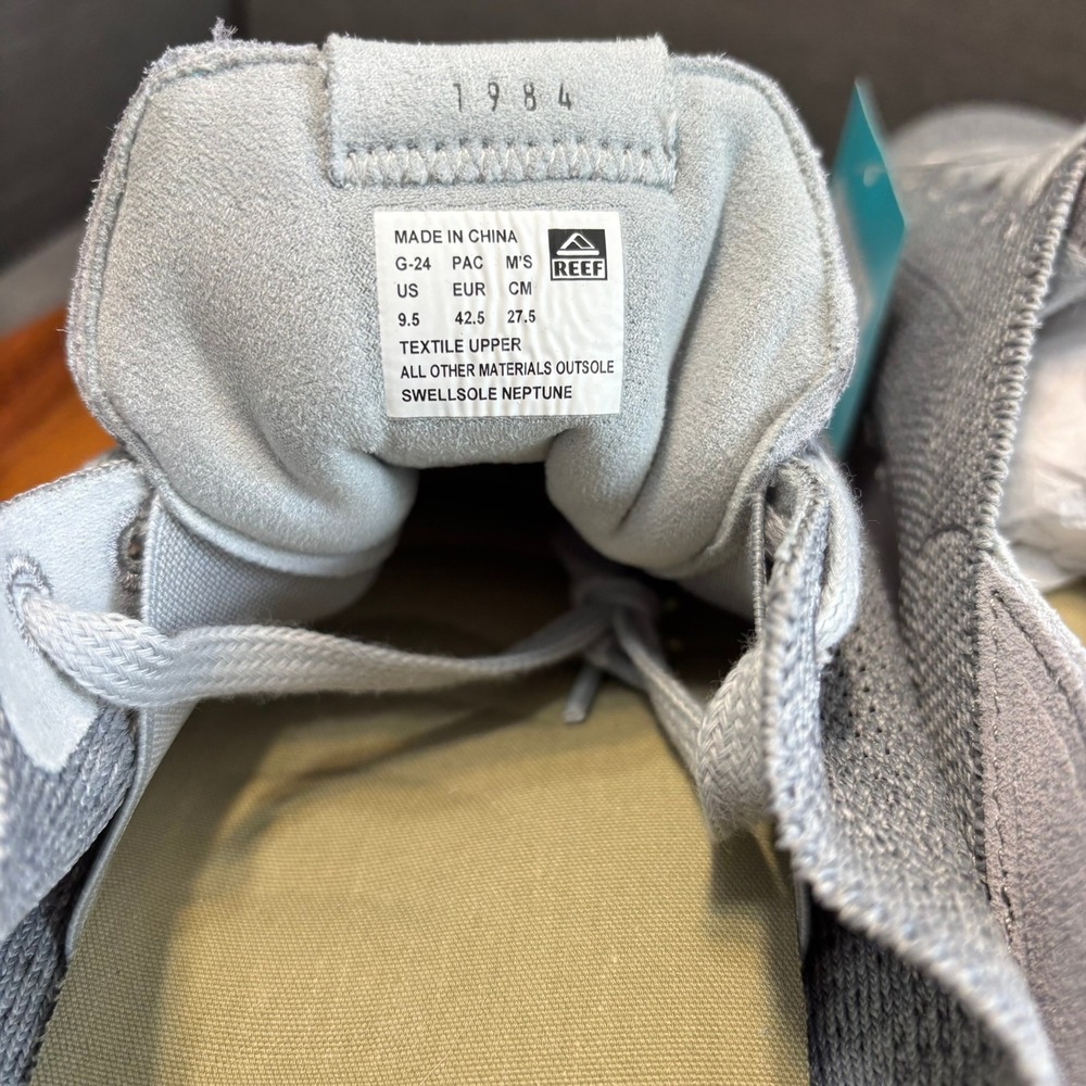 REEF Swellsole Neptune Grey Knit Casual Sneakers, mens 9.5 - Picture 6 of 8